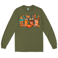 Army Green Kidney Cancer coffee cups orange ribbon Long Sleeve Tee - NancyCooperArtShop