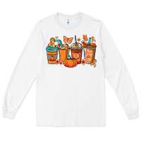 White Kidney Cancer coffee cups orange ribbon Long Sleeve Tee - NancyCooperArtShop