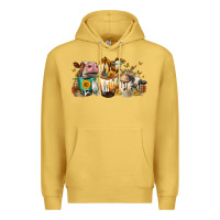 Antique Gold Cows And Coffee Premium Hoodie - FaDigitalArtStudio