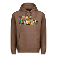 Chestnut Cows And Coffee Premium Hoodie - FaDigitalArtStudio
