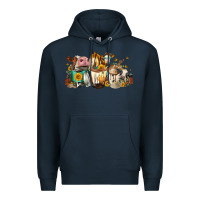 Navy Cows And Coffee Premium Hoodie - FaDigitalArtStudio