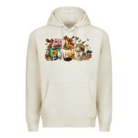 Oatmeal Heather Cows And Coffee Premium Hoodie - FaDigitalArtStudio