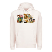 Pale Pink Cows And Coffee Premium Hoodie - FaDigitalArtStudio