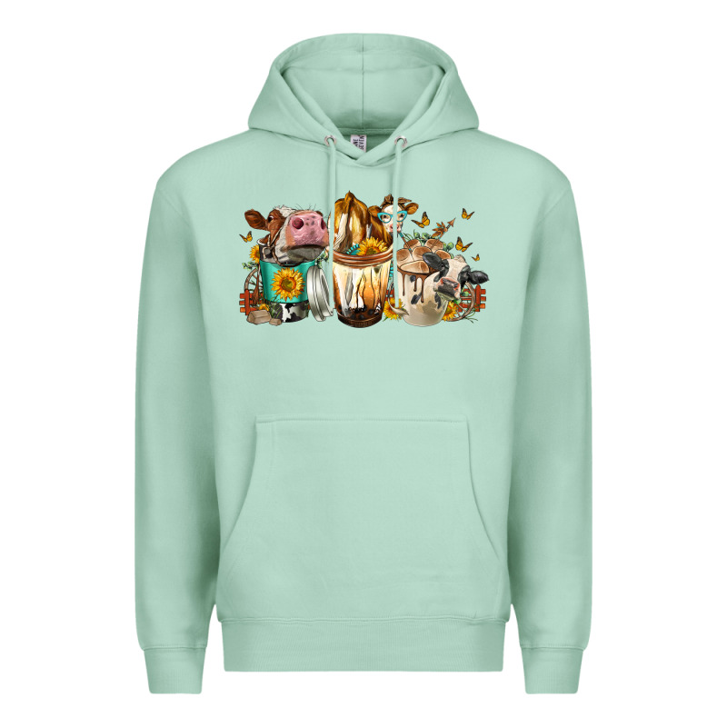 Cows And Coffee Premium Hoodie by FaDigitalArtStudio | Teevron