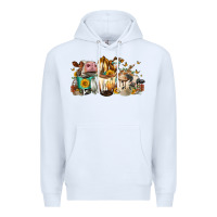 White Cows And Coffee Premium Hoodie - FaDigitalArtStudio