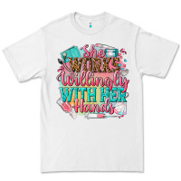 White she works willingly with her hands Premium Tee - NancyCooperArtShop