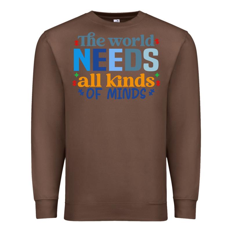 The World Needs All Kinds Of Minds Premium Sweatshirt by CowhideDigitalArt | Teevron