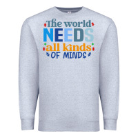 Heather Grey The world needs all kinds of minds Premium Sweatshirt - CowhideDigitalArt