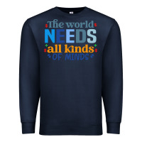 Navy The world needs all kinds of minds Premium Sweatshirt - CowhideDigitalArt