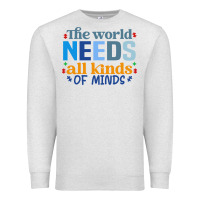 Oatmeal Heather The world needs all kinds of minds Premium Sweatshirt - CowhideDigitalArt