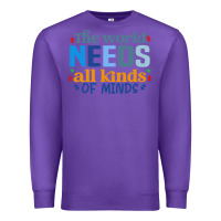 Purple The world needs all kinds of minds Premium Sweatshirt - CowhideDigitalArt