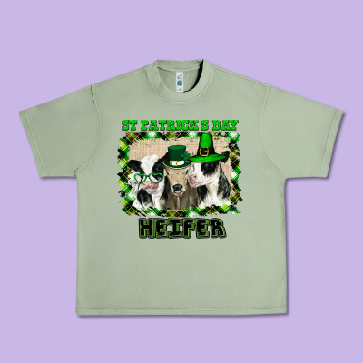 St Patricks Day Heifer Urban Heavy Tee Designed By Bettercallsaul