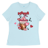 Baby Blue mama coffee cups Ladies Tee - MaliasSmallBusiness