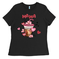 Black mama coffee cups Ladies Tee - MaliasSmallBusiness