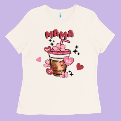 Mama Coffee Cups Ladies Tee Designed By Maliassmallbusiness