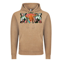 Vintage Coffee Cowhide Floral Feather Cow Mom Vintage Hoodie - Bettercallsaul