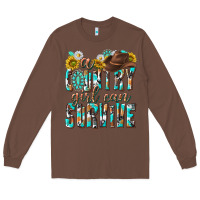 Chestnut Western a Country Girl Can Survive Long Sleeve Tee - texasbilliewilder