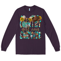 Plum Western a Country Girl Can Survive Long Sleeve Tee - texasbilliewilder