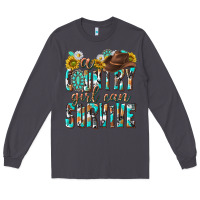 Smoke Western a Country Girl Can Survive Long Sleeve Tee - texasbilliewilder