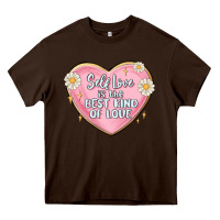Chocolate Brown self love is the best kind of love malias Heavy Core Tee - MaliasSmallBusiness