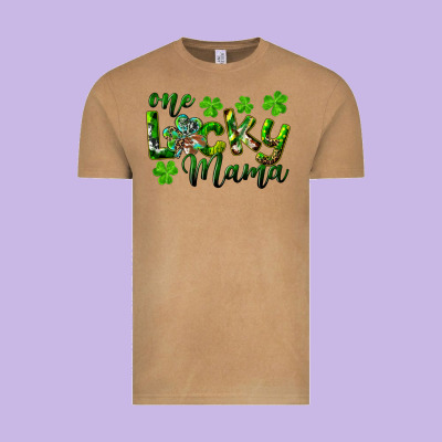 St. Patrick's Day One Lucky Mama Vintage Tee Designed By Ranaportraitstore