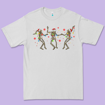 Dancing Skeleton Christmas Premium Tee Designed By Maliassmallbusiness