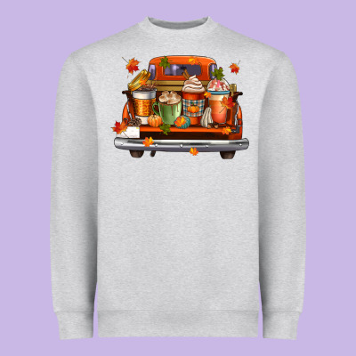 Coffee Cups Truck Heavyweight Sweatshirt Designed By Cowgirlartshop