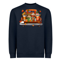 Navy coffee cups truck Heavyweight Sweatshirt - CowGirlArtShop