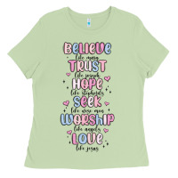 Matcha believe like mary trust like joseph valentine s da Ladies Tee - MaliasSmallBusiness