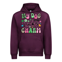 Mauve Wine my dog is my lucky charm Urban Hoodie - Artiststas