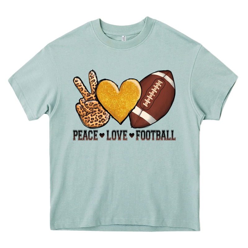 Peace Love Football Revize Heavy Core Tee by AdoDesignShop | Teevron