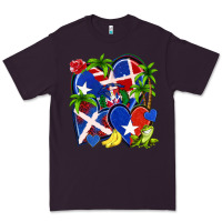 Plum puerto rico with dominican republic hearts Premium Tee - NancyCooperArtShop