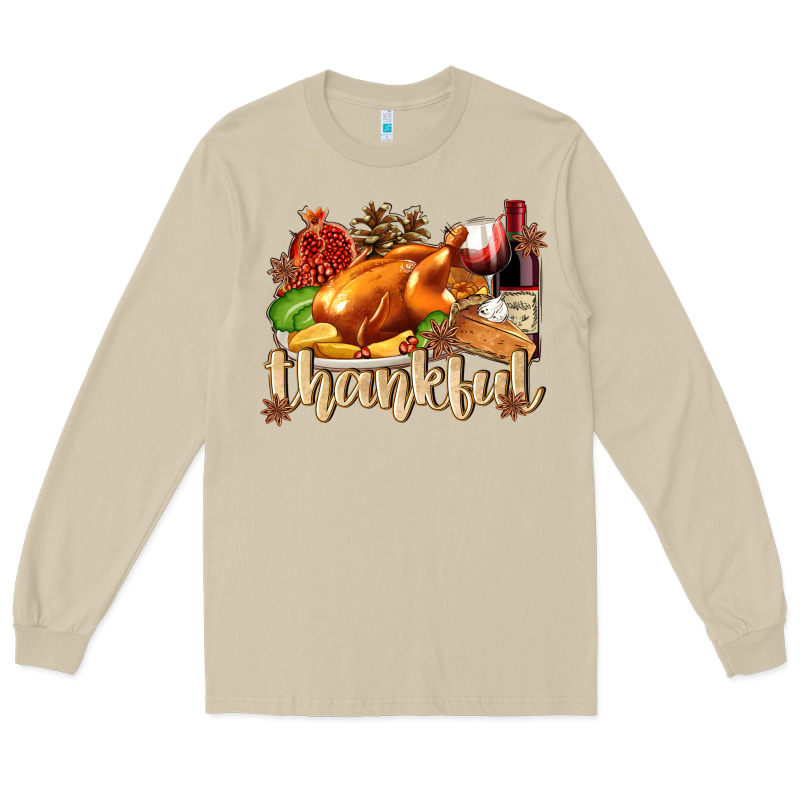 Thankful With Turkey Long Sleeve Tee by texasbilliewilder | Teevron