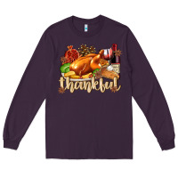 Plum Thankful with Turkey Long Sleeve Tee - texasbilliewilder