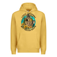 Antique Gold I Hate Everyone But Coffee Helps Premium Hoodie - FaDigitalArtStudio