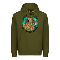 Army Green I Hate Everyone But Coffee Helps Premium Hoodie - FaDigitalArtStudio