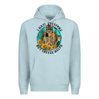 Blue Mist I Hate Everyone But Coffee Helps Premium Hoodie - FaDigitalArtStudio