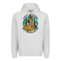 Dove Grey I Hate Everyone But Coffee Helps Premium Hoodie - FaDigitalArtStudio