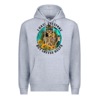 Heather Grey I Hate Everyone But Coffee Helps Premium Hoodie - FaDigitalArtStudio