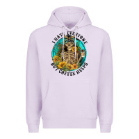 Lilac I Hate Everyone But Coffee Helps Premium Hoodie - FaDigitalArtStudio