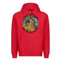Red I Hate Everyone But Coffee Helps Premium Hoodie - FaDigitalArtStudio