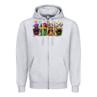 Heather Grey Mardi Gras afro gnomies Zipper Hoodie - FaDigitalArtStudio