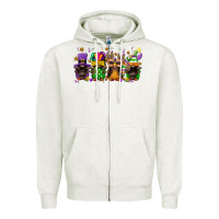 Oatmeal Heather Mardi Gras afro gnomies Zipper Hoodie - FaDigitalArtStudio