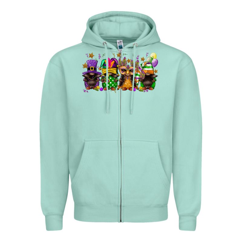 Mardi Gras Afro Gnomies Zipper Hoodie by FaDigitalArtStudio | Teevron