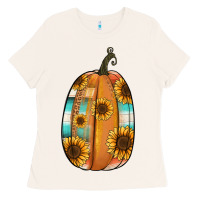 Bone Serape sunflower pumpkin Ladies Tee - NancyCooperArtShop