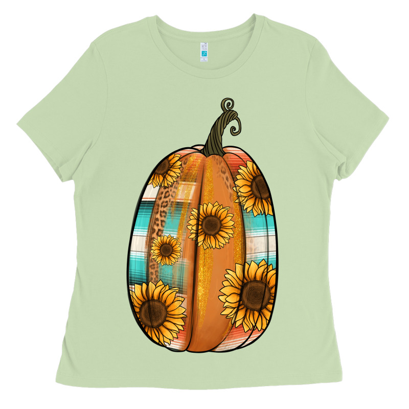 Serape Sunflower Pumpkin Ladies Tee by NancyCooperArtShop | Teevron