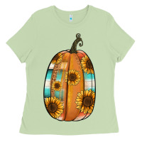 Matcha Serape sunflower pumpkin Ladies Tee - NancyCooperArtShop