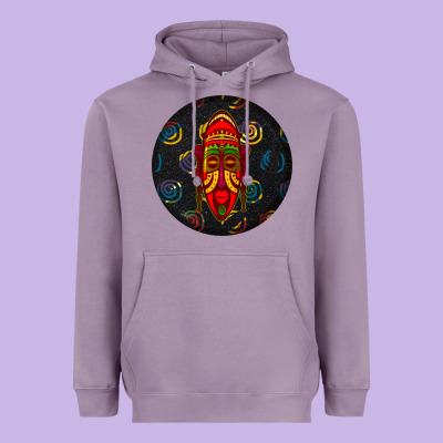 African Masks Round Earrings 2 Heavyweight Hoodie Designed By Bundleandbundleshop