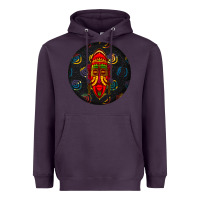 Plum african masks round earrings 2 Heavyweight Hoodie - BundleAndBundleShop
