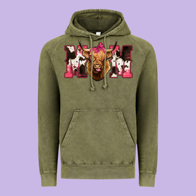 Highland Cow Mom Vintage Hoodie Designed By Bettercallsaul